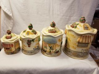 Rare Finding Bella Casa Set Of 4 Canister By Ganz