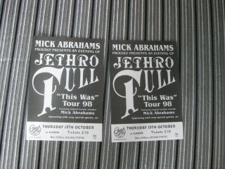 Mick Abrahams Jethro Tull This Was 1998 Tour Fliers X 2 Rare