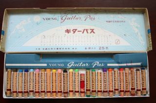Guitar Pas,  Oil Pastels,  25,  Made In Japan,  Vintage.  Rare.