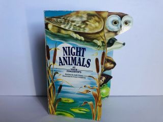 Night Animals: At Your Fingertips Interactive Rare 1st Ed Jungle,  Educational