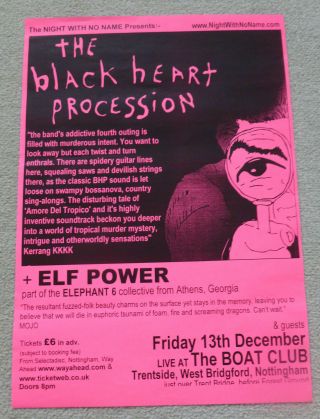 The Black Heart Procession / Elf Power Rare Vintage Music Gig Poster