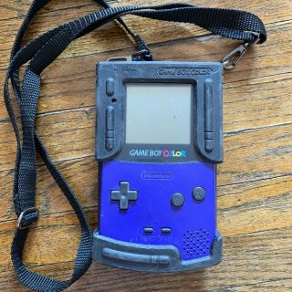 Nintendo Gameboy Color Purple Cgb - 001 Game Console - - Rare Case