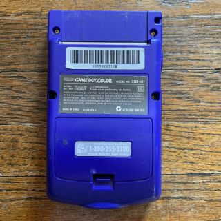 Nintendo Gameboy Color Purple CGB - 001 Game Console - - RARE CASE 5