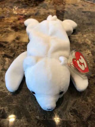 TY Beanie Baby Chilly the Polar Bear 3rd/1st Generation MWMT - MQ (Retired/Rare) 3