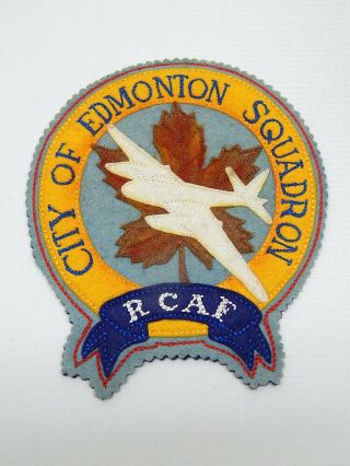 Rare Ww2 Royal Canadian Air Force Rcaf " City Of Edmonton Squadron " Patch