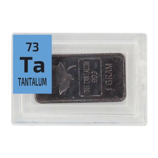 1 Gram.  999 Pure Tantalum Rare Ingot Periodic Bar Metal Bullion In Element Tile