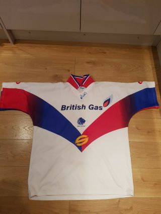 Retro Rare Vintage Great Britain Rugby League Jersey Shirt Size L Asics