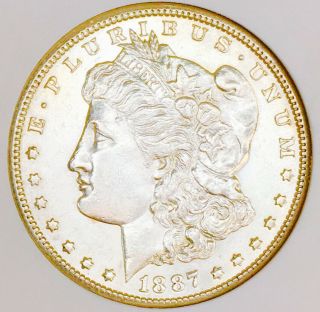 1887 S Morgan Choice Bu,  Blast White Beauty Ultra Rare Date Wow Coin Nr 07946