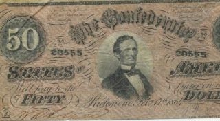 $50 " Confederate Note " 1800 