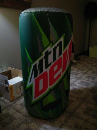 Rare Mt Mountain Dew Inflatable Can 3’ Tall Holds Air Man Cave Advertising Can?