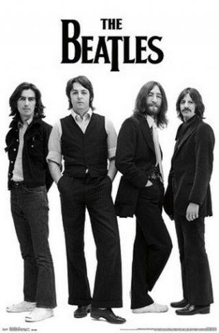The Beatles Poster White Background Shot Rare Hot 22x34