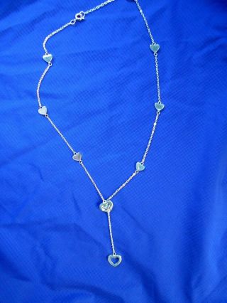 Tiffany Sterling Silver Rare Heart Lariat Limited Edition Necklace Italy Mark