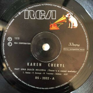 KAREN CHERYL - Theres a Sweet Melody / Sing To me Mama - RARE BOLIVIA 7 