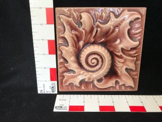 Fireplace Tile High Relief Shell Leaf Tile Rare