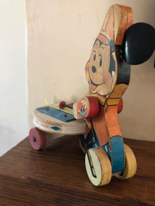 Vintage Fisher Price 1963 Mickey Mouse Zilo 714 Sears Vintage Pull Toy Rare 5