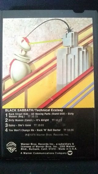 Black Sabbath Technical Ecstasy 8 Track Tape Rare Needs Pad