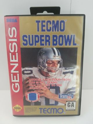 Tecmo Bowl Sega Genesis Very Rare Authentic Cleaned And
