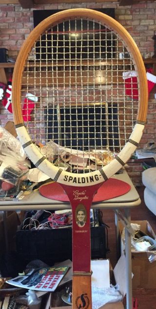 Vintage Spalding Wooden Pancho Gonzales Tournament Tennis Racquet Rare 52 - 261