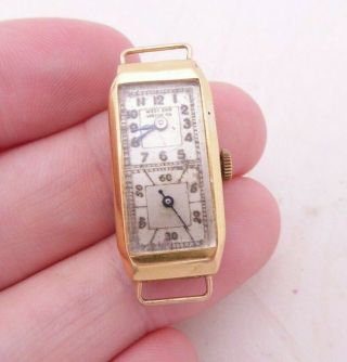 18ct Gold Double Dial West End Watch Company Wristwatch Rare Art Deco