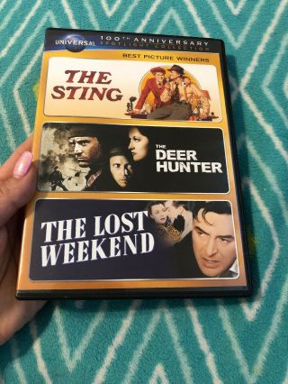 The Sting / The Deer Hunter / The Lost Weekend Dvd - 3 Disc Set Rare & Classic