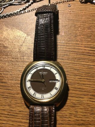 Vintage Seiko Automatic 17 Jewels Brown Face Rare 1960’s
