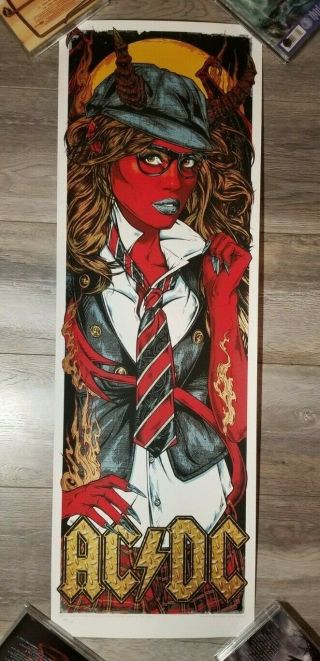 Ac/dc Poster Rhys Cooper Halloween Devil Angus Young Xx/174 Ac Dc Rare Oop