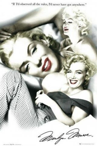 Marilyn Monroe Poster Red Lips Collage Rare Hot 24x36 - Vw0