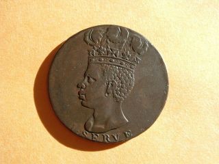 Barbados/great Britain 1792 Penny Rare King George Iii As Neptune