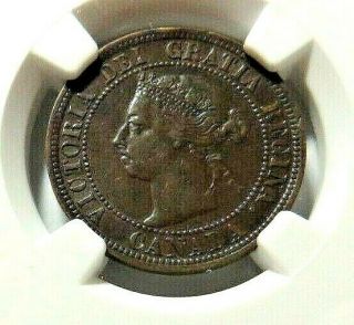 Rare - 1891 Canadian Cent " Large Leaves - Small Date - Ngc Au - 53 -
