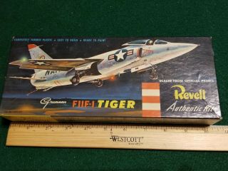 Rare 1956 Revell Model Box F11f - 1 Tiger Box Only - Great Graphics For Display
