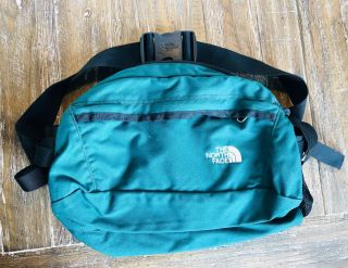 Rare Vintage The North Face Green Lumbar Hiking Waist Bag Fanny Pack Vtg 90s