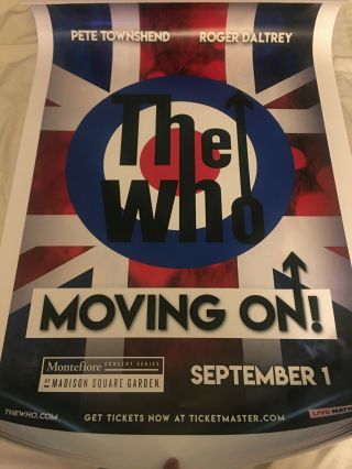The Who Peter Townsend Roger Daltry Msg Nyc 2019 Poster Rare Promo