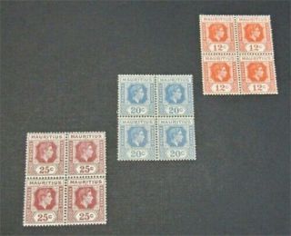 Nystamps British Mauritius Stamp Sg257//sg259 Og Nh Paid $100 Rare Blocks