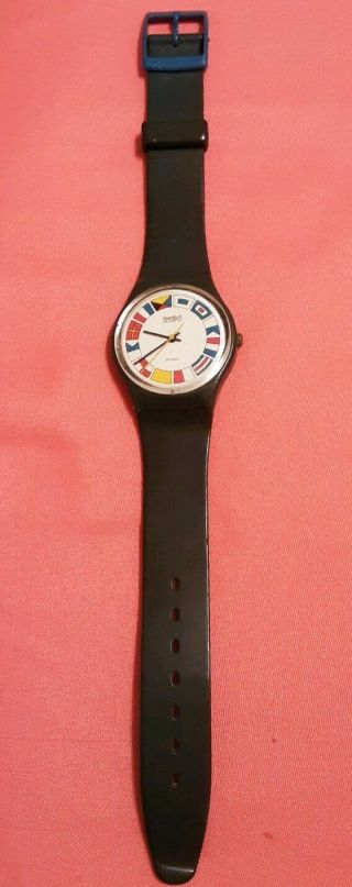 Vintage Swatch Swiss 1984 Gents Gs101 12 Flags Wristwatch Swatch Watch Rare Oldy