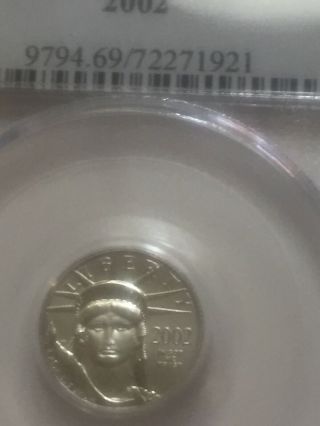 2002 Pcgs Ms - 69 $10 American Platinum Eagle Rare,  Low Pop Gem Choice