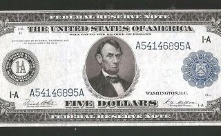 Gorgeous Rare Type A Boston 1914 $5 Federal Reserve Note