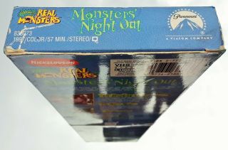 AHHH REAL MONSTERS - MONSTER ' S NIGHT OUT (VHS) RARE NICKELODEON ANIMATED SERIES 4