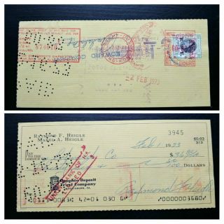 Very Rare 1973 " Only 15 Known " Hong Kong “stamp Duty” Tax Stamp On Cheque Unique