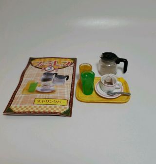 Rare Re - Ment Dollhouse Family Restaurant Two 9 Miniature Drinks/ Coffee