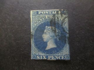 South Australia Stamps: 6d Blue Imperf - Rare (d409)