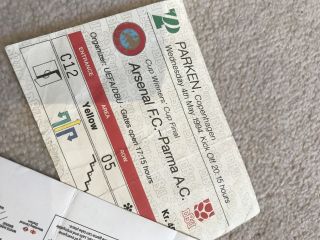 Arsenal Parma Cup Winners Cup Final 1994 Rare Ticket