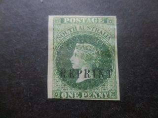 South Australia Stamps: 1d Green Imperf Reprint - Rare (d406)