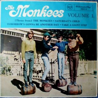 The Monkees - Volume 1 Theme From The Monkees " Rare Oz " Ep 45 Rpm