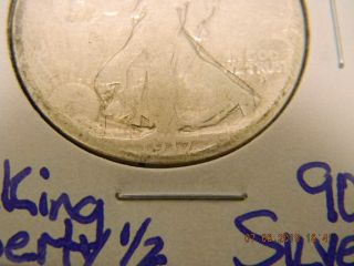 1917 - D Obverse Walking Liberty Half Dollar Rare Date Silver Us Coin - Key Date