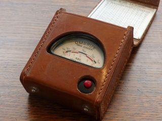 Rare Vintage Gossen Ombrux Exposure Meter With Leather Case.  Germany,  1933.