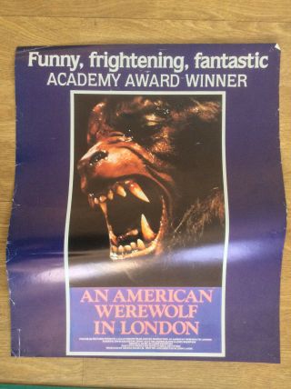 American Werewolf London Rare Roadshow Video Movie Poster Australian Vhs Horror