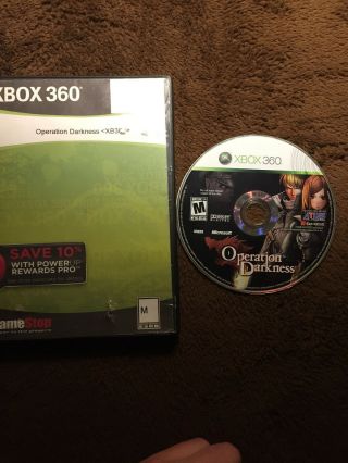 Operation Darkness (microsoft Xbox 360,  2008) Disc Only Rare