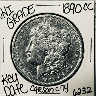 1890 Cc Morgan Silver Dollar Coin 6232 Rare Key Date