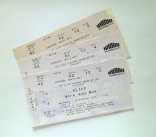 Rare Cliff Richard Memorabilia - Ticket (s) /stub (s) London Wembley Arena 08/11/06