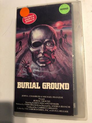 Burial Ground Vhs Vestron Video Zombies Rare Oop